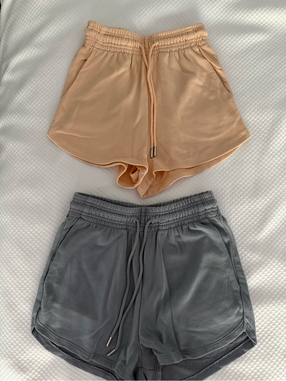 H&M Peach and Blue Sweat Shorts Set